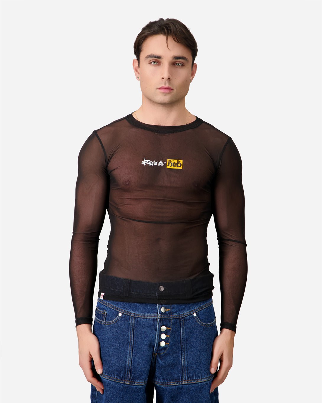 Pornhub Powermesh Long Sleeve T-Shirt - Charles Jeffrey Loverboy - Elevastor