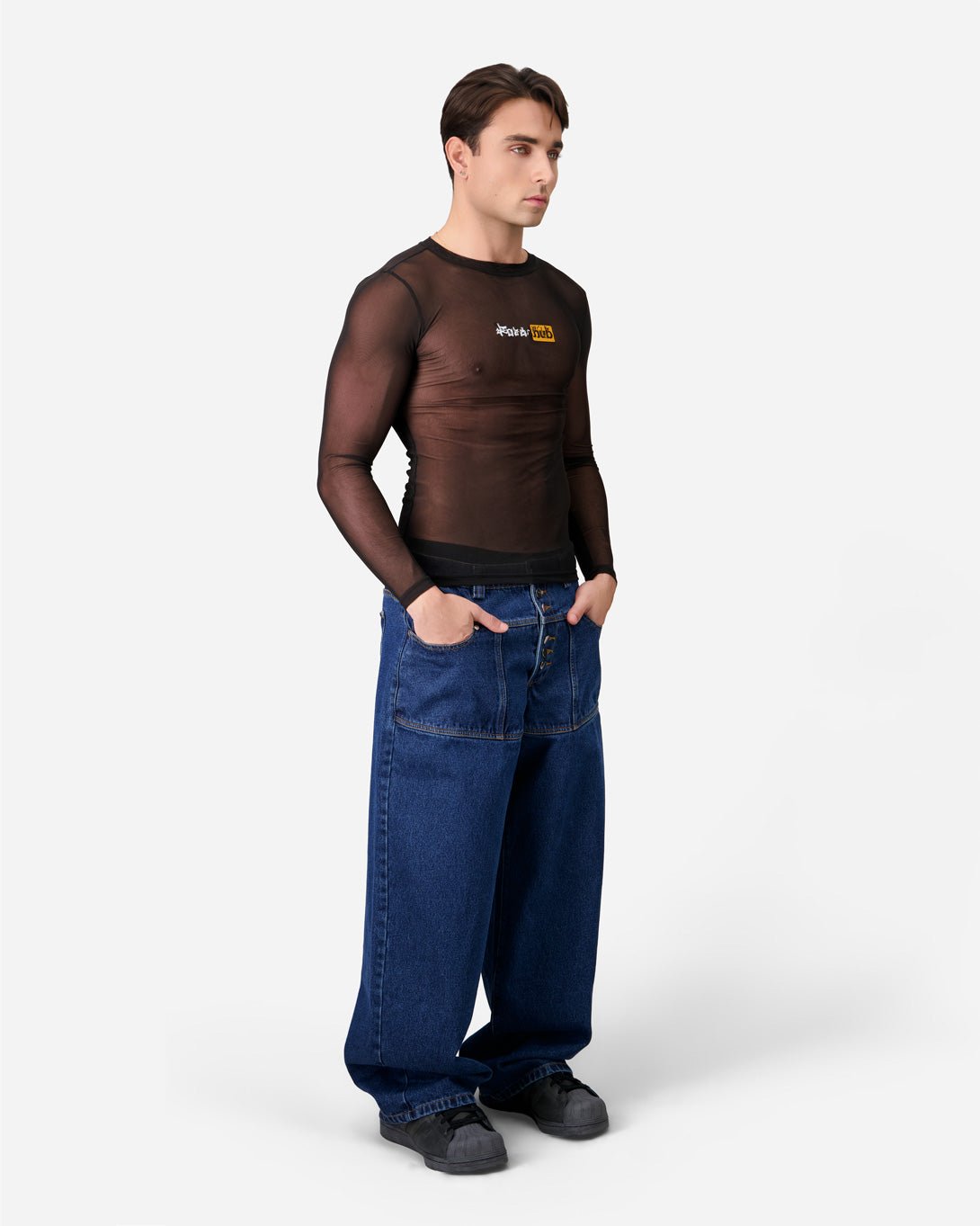 Pornhub Powermesh Long Sleeve T-Shirt - Charles Jeffrey Loverboy - Elevastor