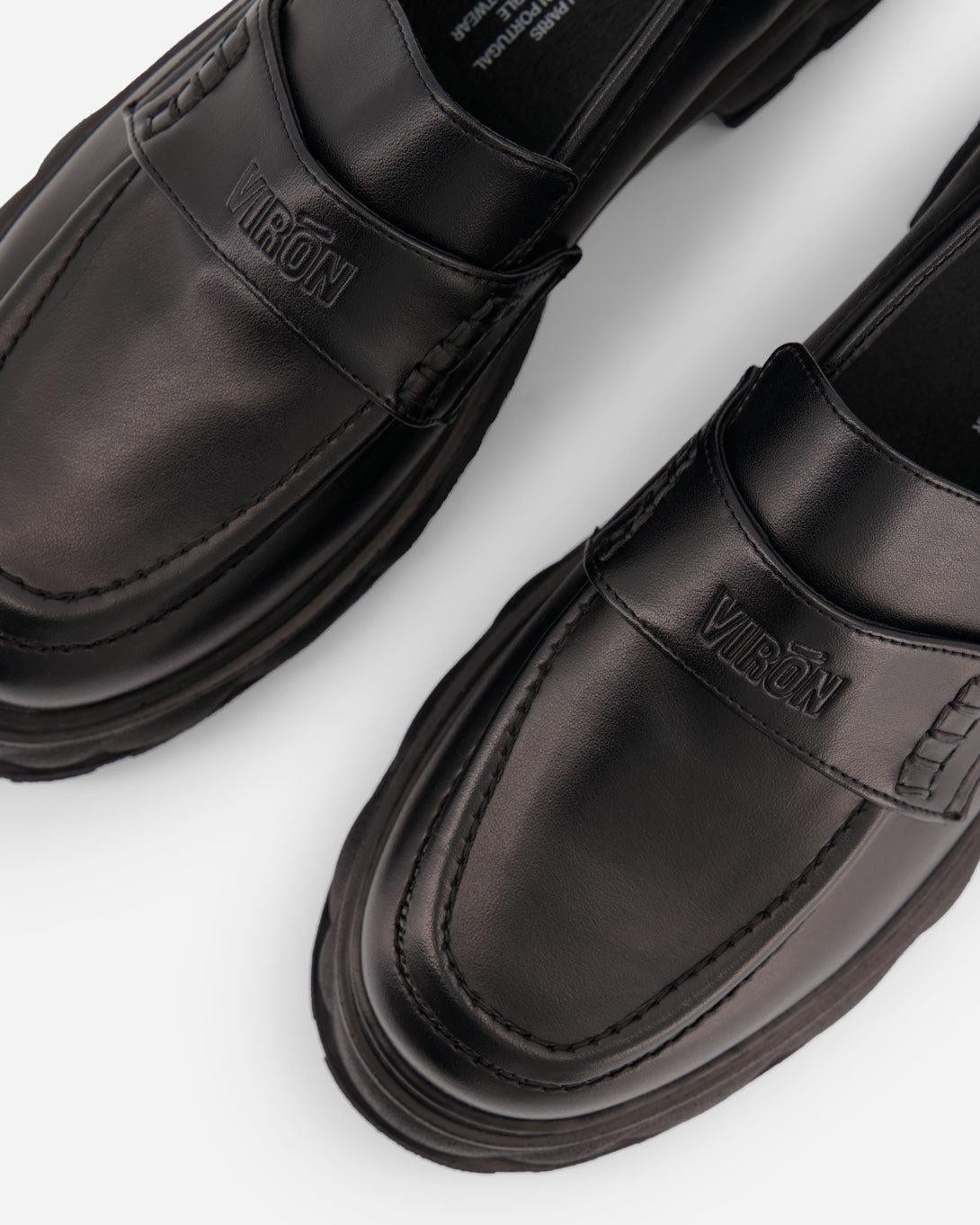 靴 VIRON apple loafer Quantum Virón Quantum Black Apple Loafer