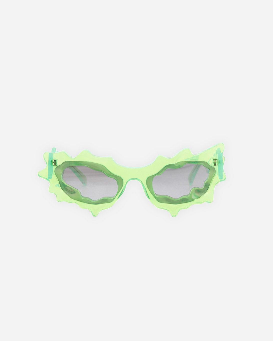 Green Frame Silver Lenses Spike Sunglasses - Eyewear - Florentina Leitner - Elevastor