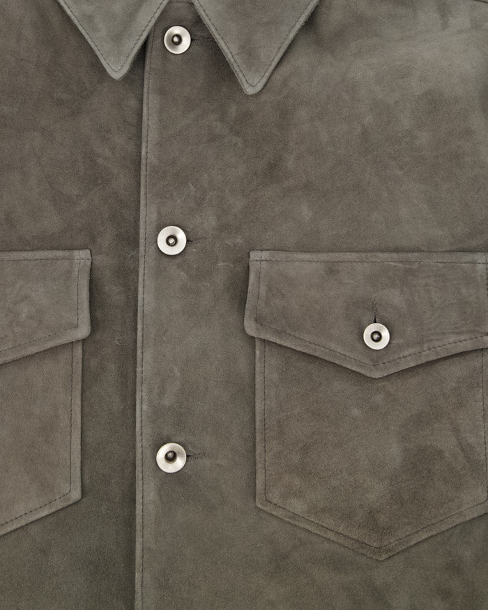 Suede Two - Tone Button Shirt Jacket - COOR - Elevastor