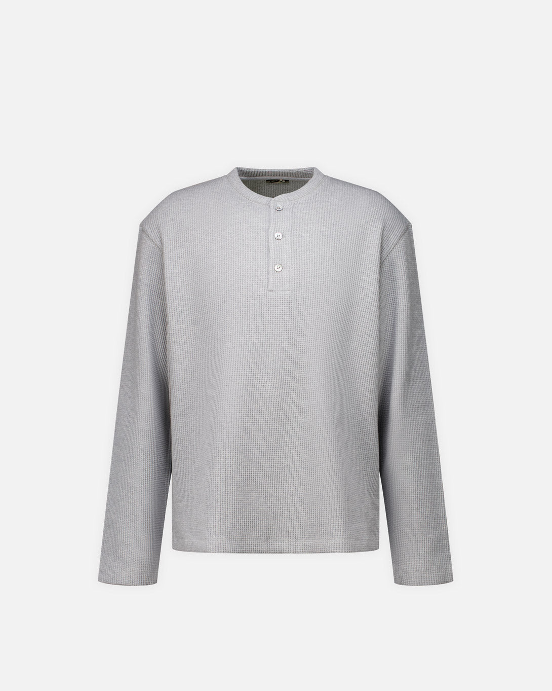Waffle Henry Neck Long Sleeve T-Shirt - COOR - Elevastor