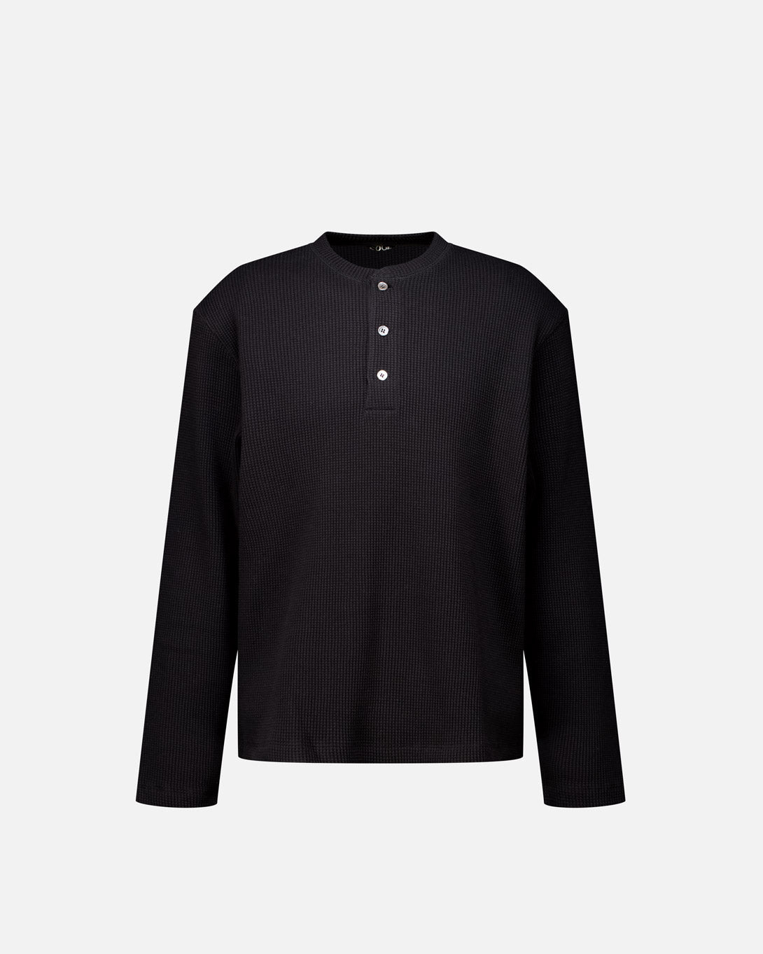 Waffle Henry Neck Long Sleeve T-Shirt - COOR - Elevastor