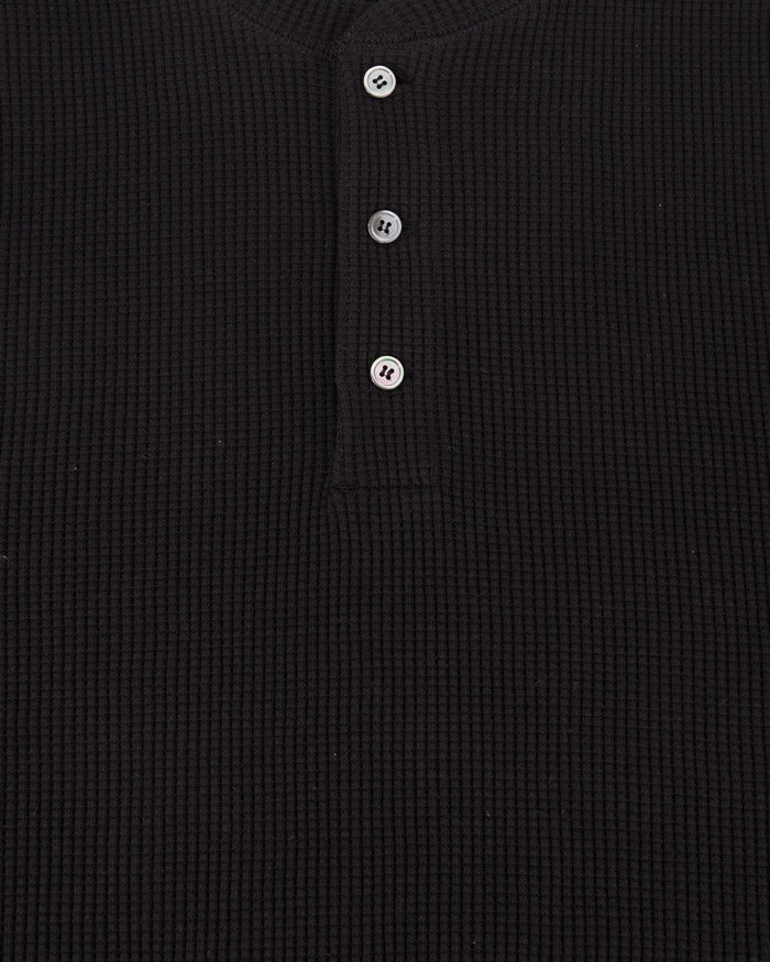 Waffle Henry Neck Long Sleeve T-Shirt - COOR - Elevastor