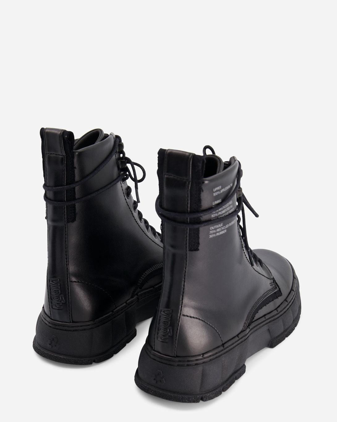 VIRON 黒 レザー ハイカットブーツ 厚底 1992.Black Apple VIRON 黒 レザー ハイカットブーツ 厚底 1992.Black Apple