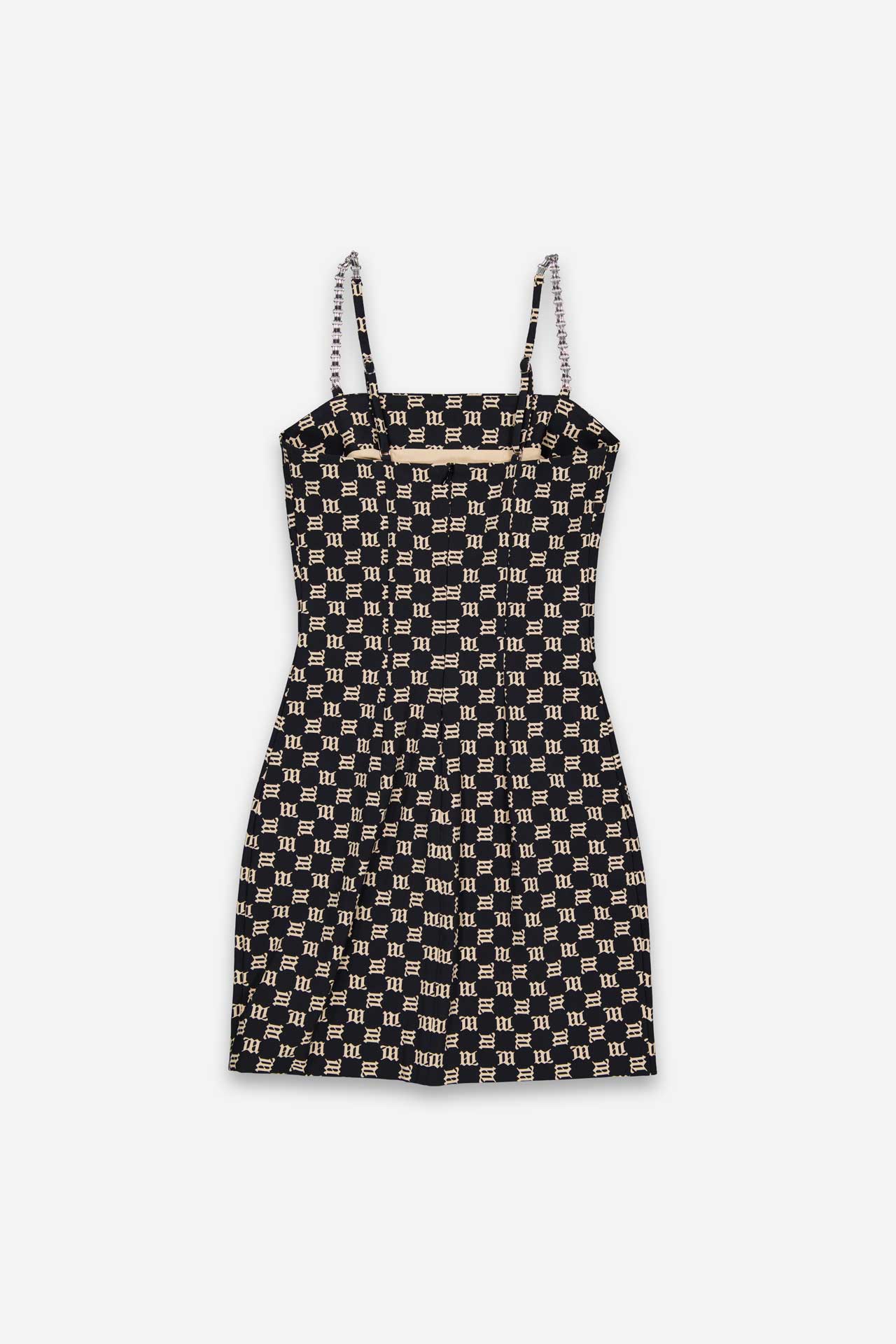 Monogram Spaghetti Mini Dress Black/ Beige - Dresses & Skirts - MISBHV - Elevastor