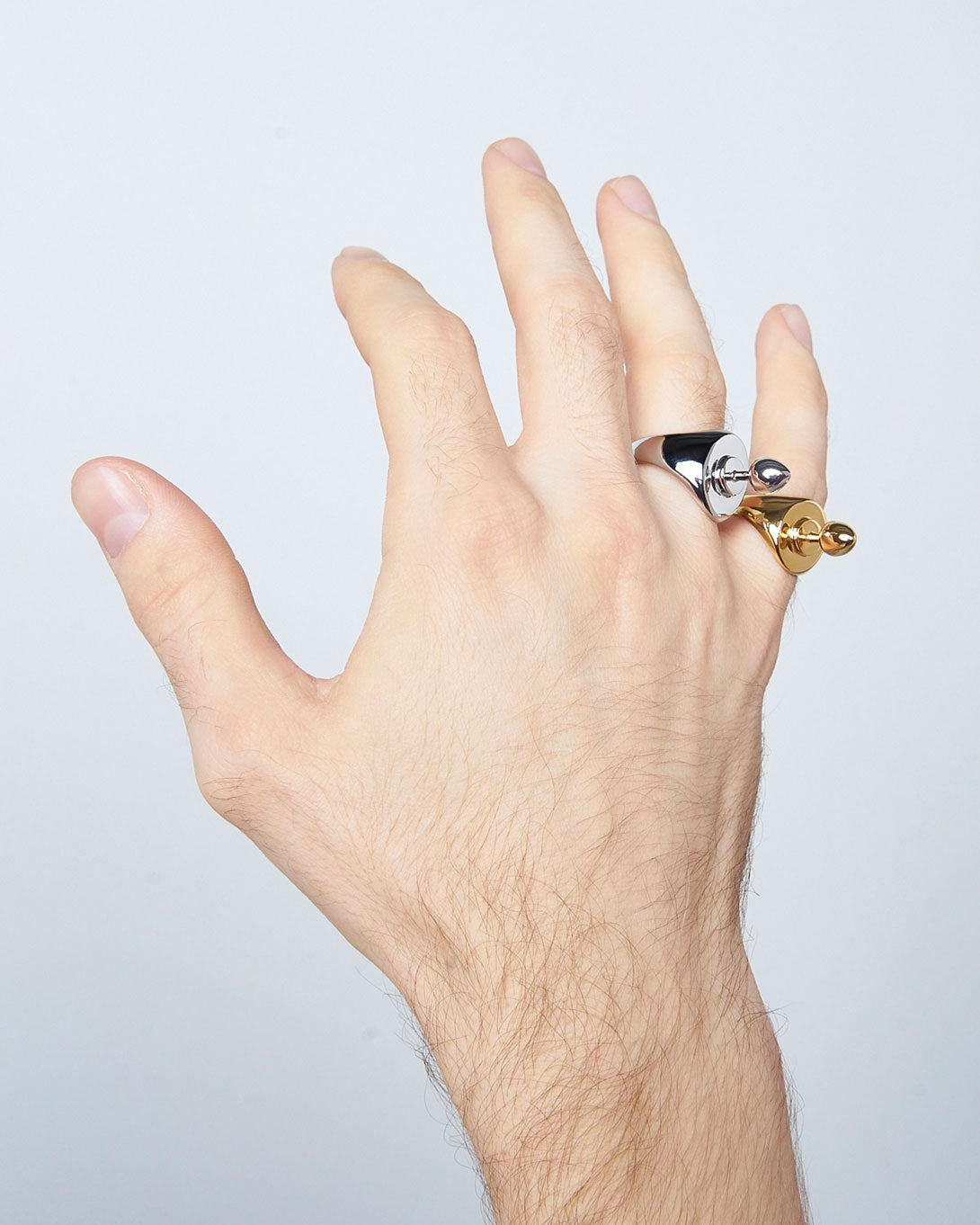 Gold Mini Plug Signet Ring - Jewelry - Kiska Lab - Elevastor